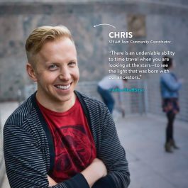 STEAM Teen Community Coordinator Chris Bresky is this week's Adler Staff Star!