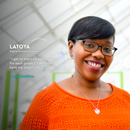 Adler Staff Star Latoya Flowers, Digital Content Producer