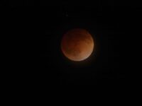 Total lunar eclipse seen in the United States on April 15th, 2014 in San Jose, California.