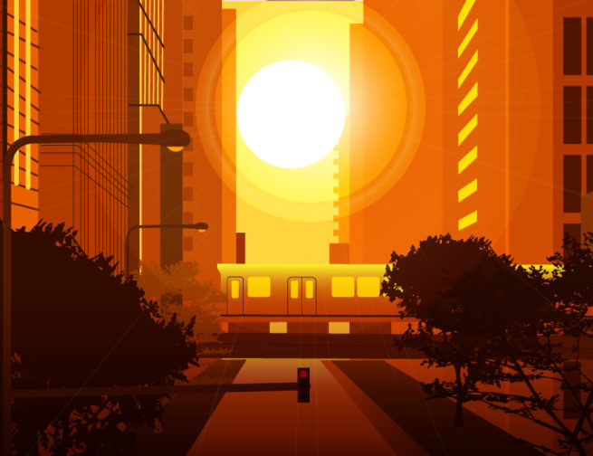 Adler Planetarium graphic depicting the fall celestial event, Chicagohenge.