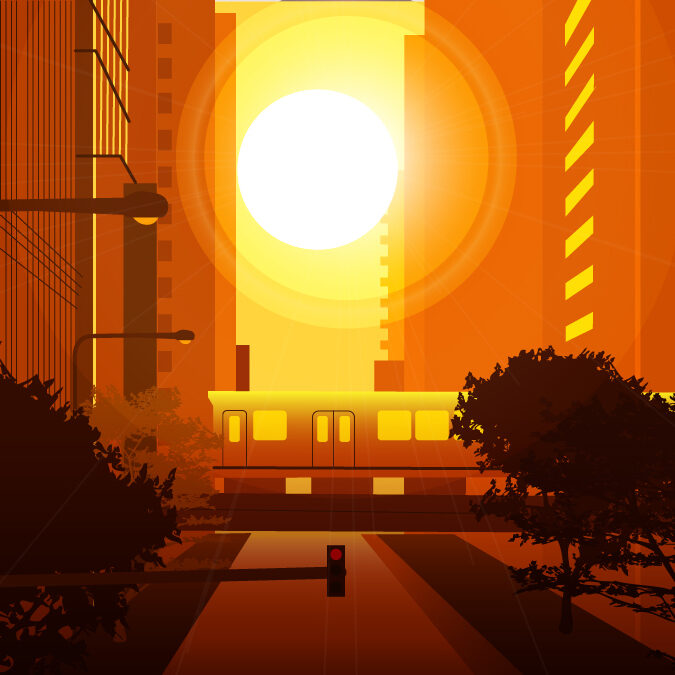 Adler Planetarium graphic depicting the fall celestial event, Chicagohenge.