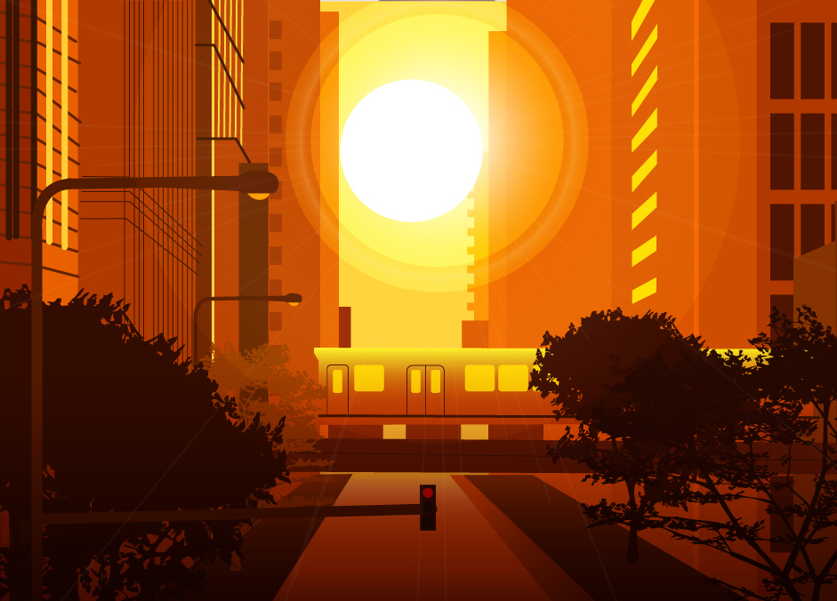Adler Planetarium graphic depicting the fall celestial event, Chicagohenge.