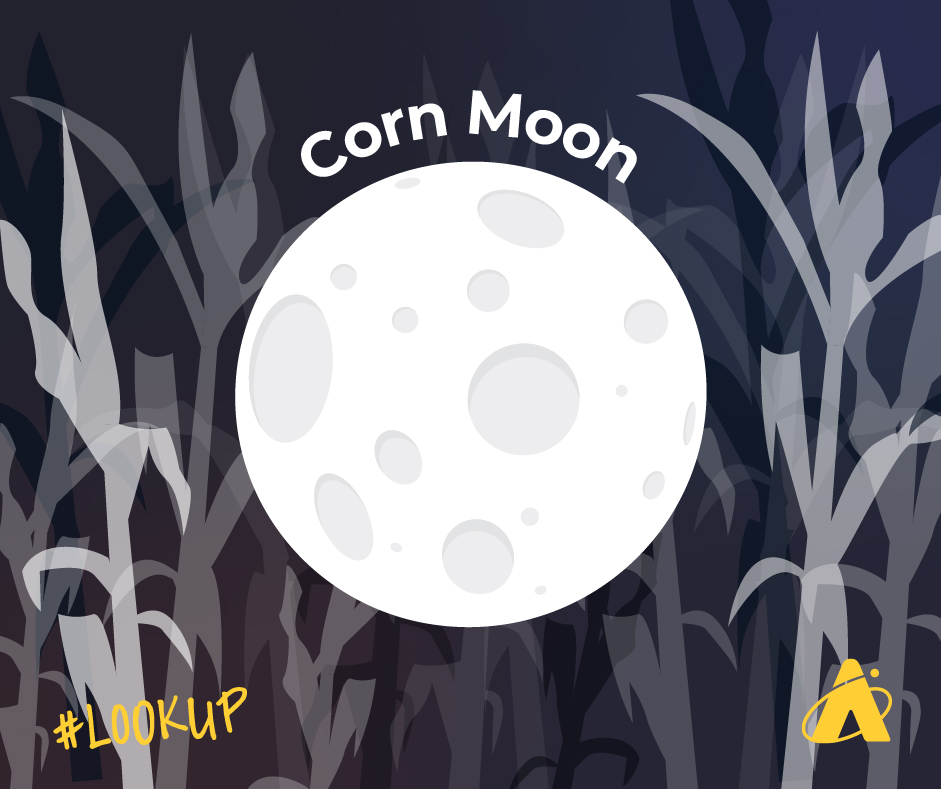 This image shows the Full Moon of September 2020 that is known as the Corn Moon or Harvest Moon.
