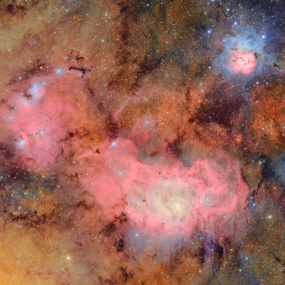 Trifid and Lagoon Nebulae