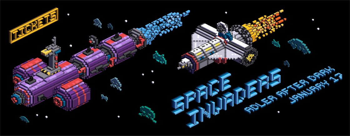 Image result for adler after dark space invaders