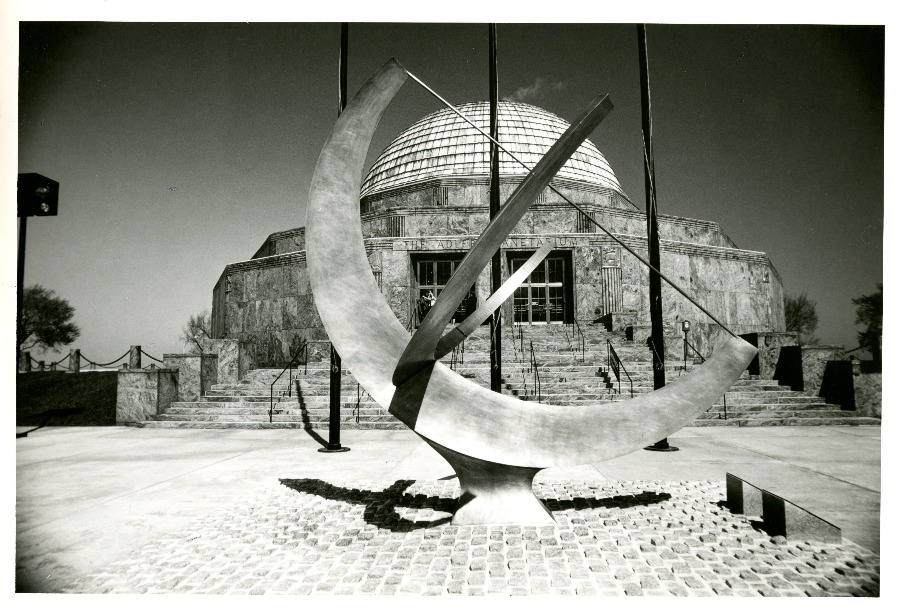 Adler Planetarium exterior with sundial