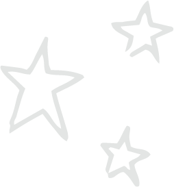3 light gray hand drawn stars