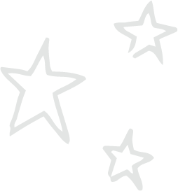 3 light gray hand drawn stars