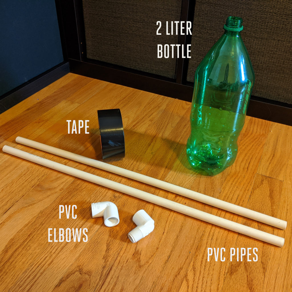 Supplies needed for a do-it-yourself stomp rocket