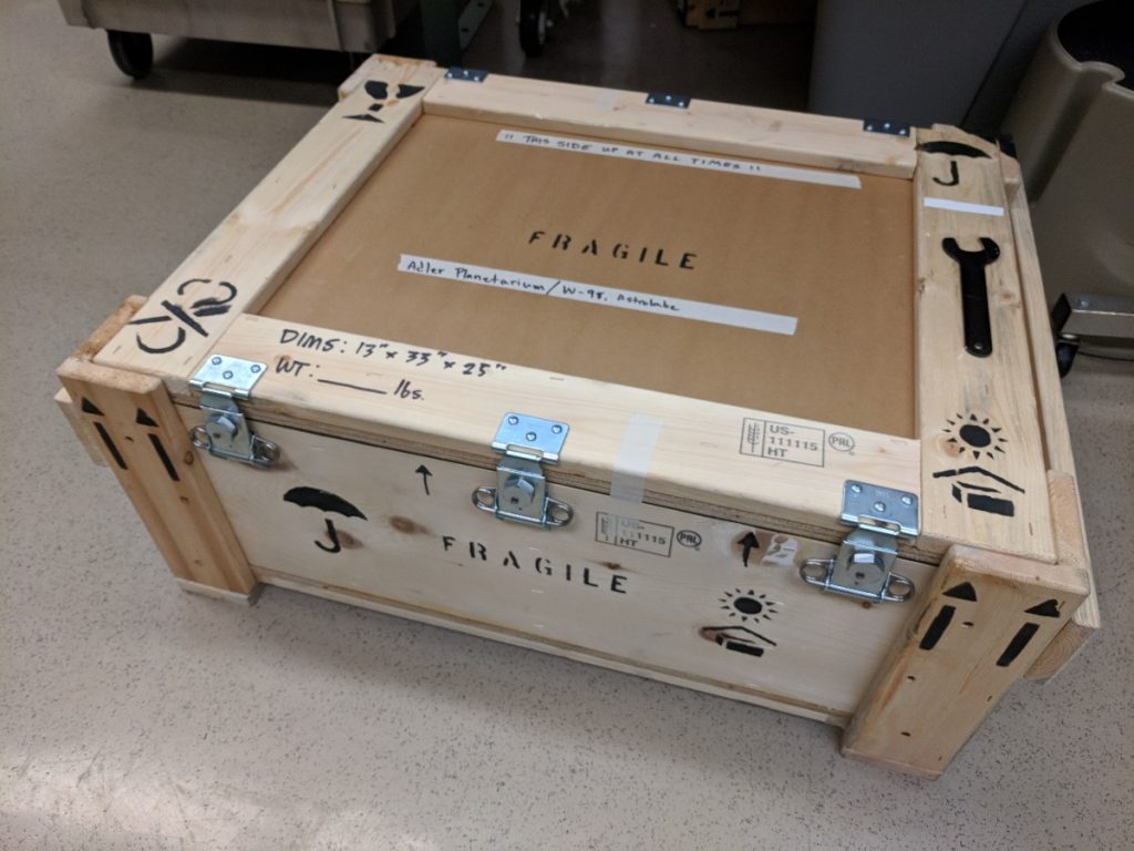 Astrolabe all packed up and ready for transit (1)