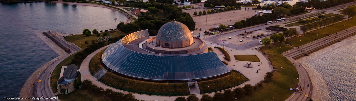 Adler aerial shot at dusk facing South