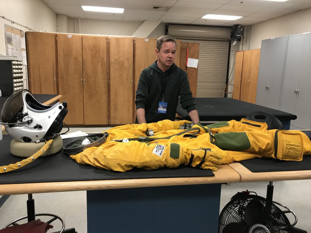 Image Caption: Here is the special spacesuit that will be used for some of the Earth Venture missions. In the top picture it is fully deflated and in the bottom picture it is fully inflated.