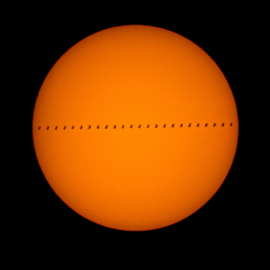 Image Caption: ISS Solar Transit captured in October 2020. Image Credit: Nick Lake