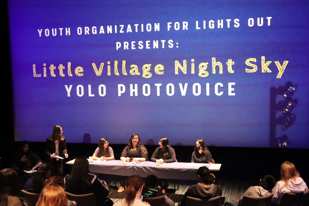 Youth Organization for Lights Out (YOLO) teens presenting a photovoice project on light pollution in Chicago.