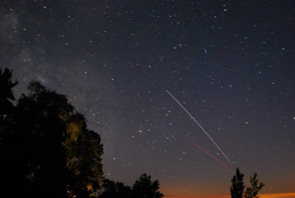 Long exposure shot of the International Space Station taken by Nick Lake on August 4, 2013. 