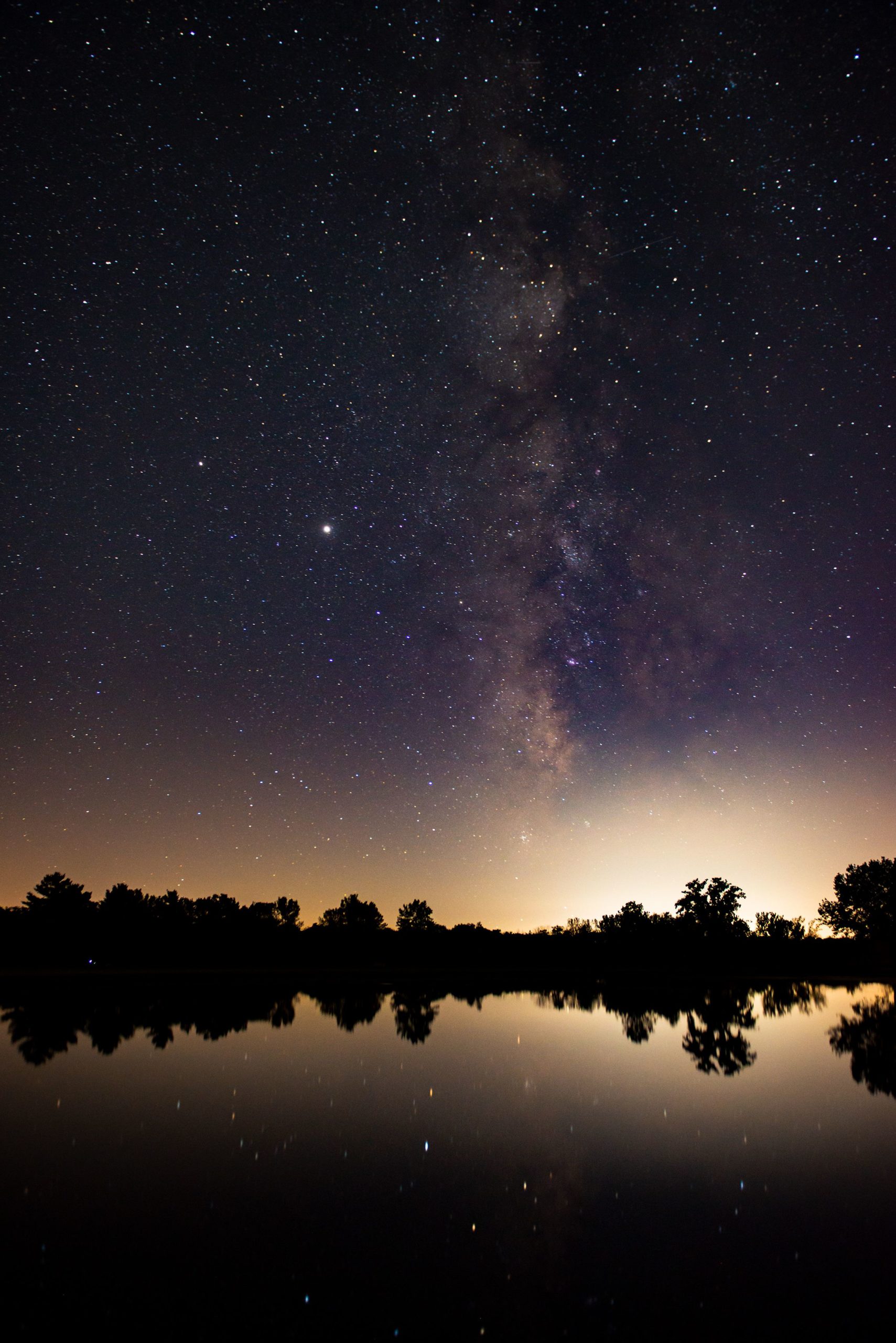 View of the Milky Way from Middle Fork River Forest Preserve, the first international dark sky park in Illinois. Photo capture by Nick on September 19, 2020.