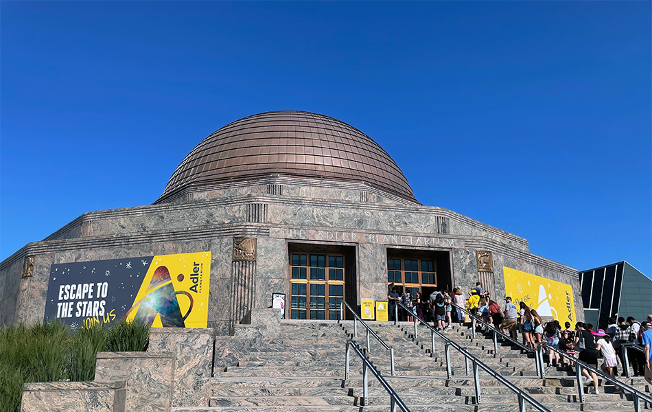 The Adler Planetarium from the 12th Street Beach, Chicago