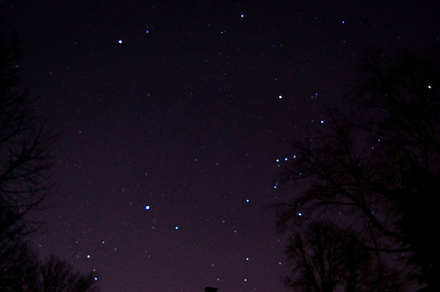 The nigh sky with orion visible.