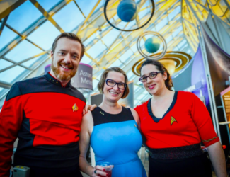 Guests dressed up in costume at Adler After Dark: Go Boldy in 2016.