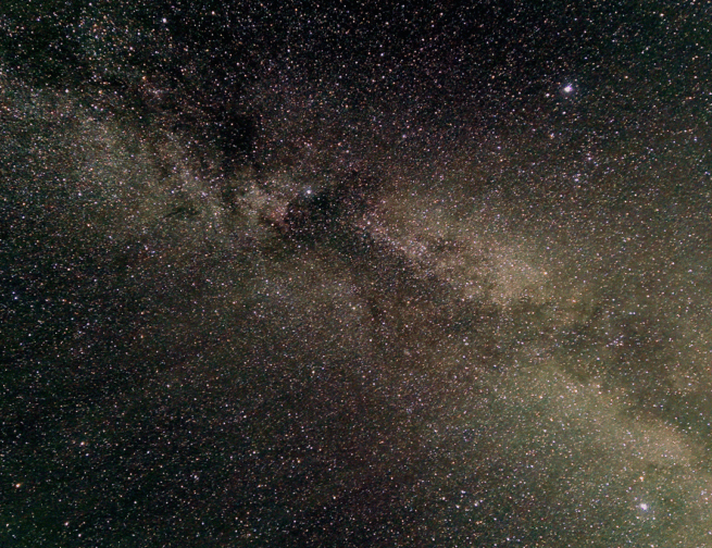 The Milky Way galaxy as seen from a dark night sky.