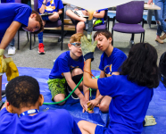 Adler summer campers participating in an experiment with a high altitude balloon.