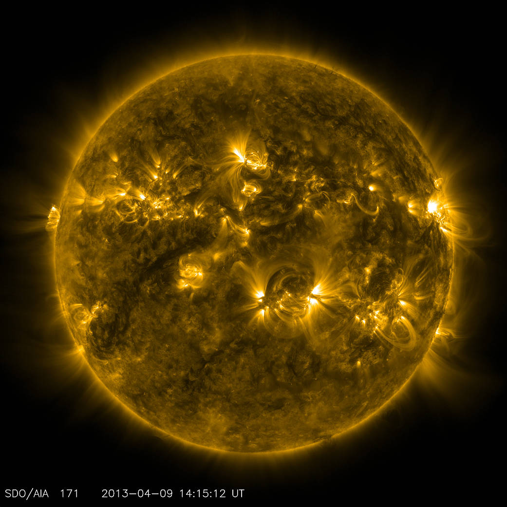 The Sun’s corona, as seen by the Solar Dynamics Observatory’s Atmospheric Imaging Assembly instruments 2013. Image credit: NASA/SDO
