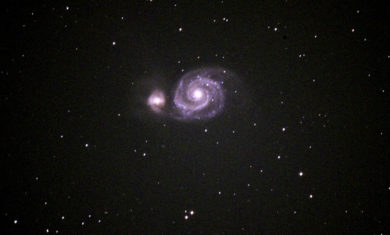 Whirlpool Galaxy taken by Adler Planetarium Telescope Volunteer Bill Chiu