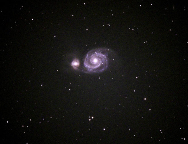 Whirlpool Galaxy taken by Adler Planetarium Telescope Volunteer Bill Chiu