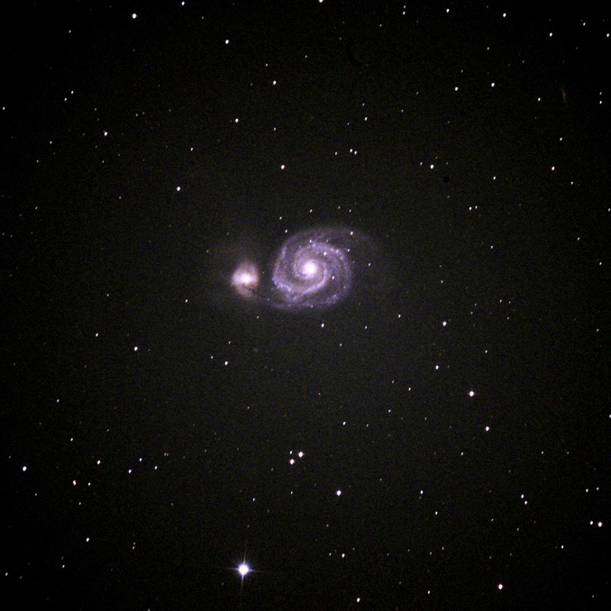 Whirlpool Galaxy taken by Adler Planetarium Telescope Volunteer Bill Chiu