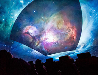 beautiful galaxy imagery in the Definiti Space Theater