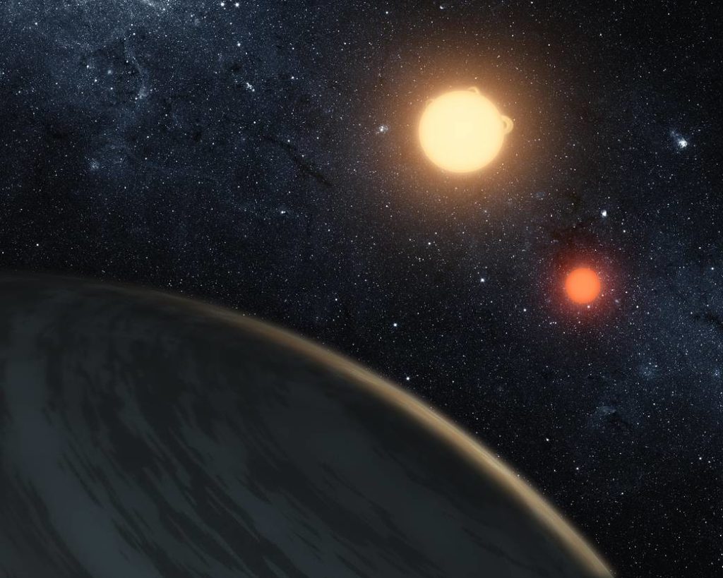 Artist's concept illustrates Kepler-16b.