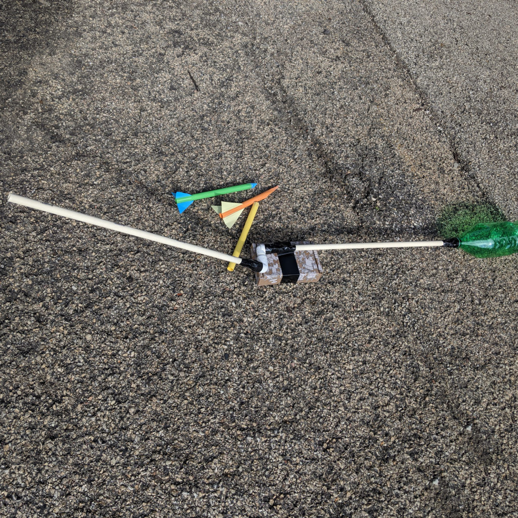 Here is a complete example of a stomp rocket launcher and rockets