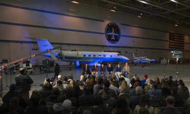 NASA’s Armstrong Flight Research Center hosted a NASA Social at BLDG 703 in Palmdale, California. Over 90 attendees toured the aircraft inside the hangar as they learned about the five airborne science expeditions targeting air, land, and sea.