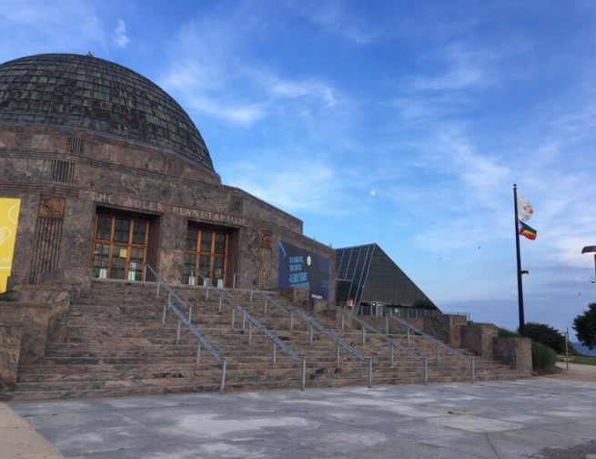 Header Image: Adler Planetarium with a Full Moon in the background taken by Adler Planetarium Telescope Volunteer in July 2020. Image Credit: Bill Chiu