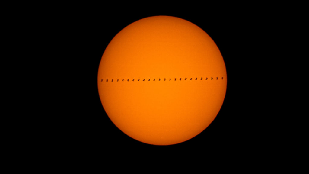 ISS Solar Transit captured in October 2020 Image Credit: Nick Lake