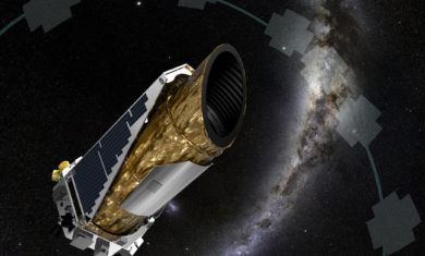 Artist Concept of the Kepler Space Telescope operating during a new mission to find planets. Credit: NASA Ames/JPL-Caltech/T Pyle