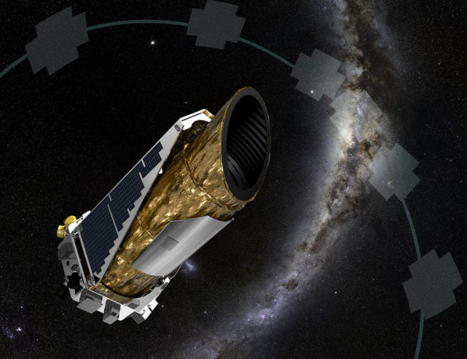 Artist Concept of the Kepler Space Telescope operating during a new mission to find planets. Credit: NASA Ames/JPL-Caltech/T Pyle