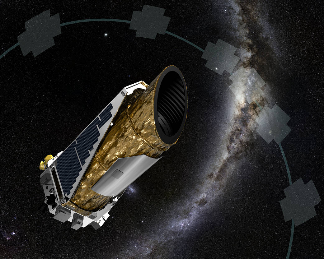 Artist Concept of the Kepler Space Telescope operating during a new mission to find planets. Credit: NASA Ames/JPL-Caltech/T Pyle