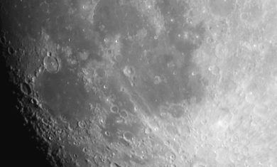 Up close image of the Moon taken by an Adler Planetarium astronomer in June 2020. Image Credit: Michelle Nichols
