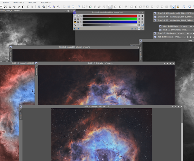 Example of Rosette processing being done to a deep space image.